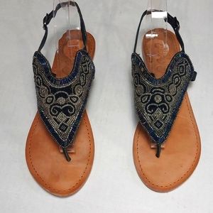 Naughty Monkey Beaded Thong Sandals Size 10M.